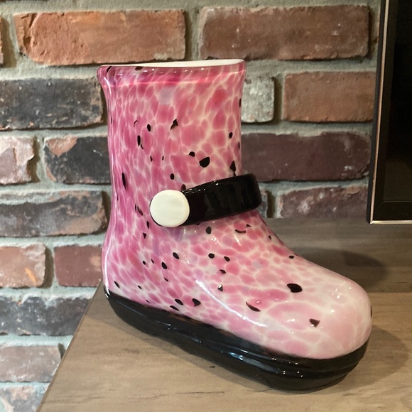 Other - Murano Style Splatter Glass Encased Wellington Style Rain Boot